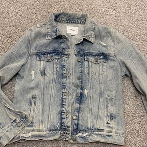 Old Navy Light Wash Blue Distressed Denim Jacket